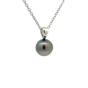 18K White Gold Tahitian Cultured 10-11 mm Pearl Pendant