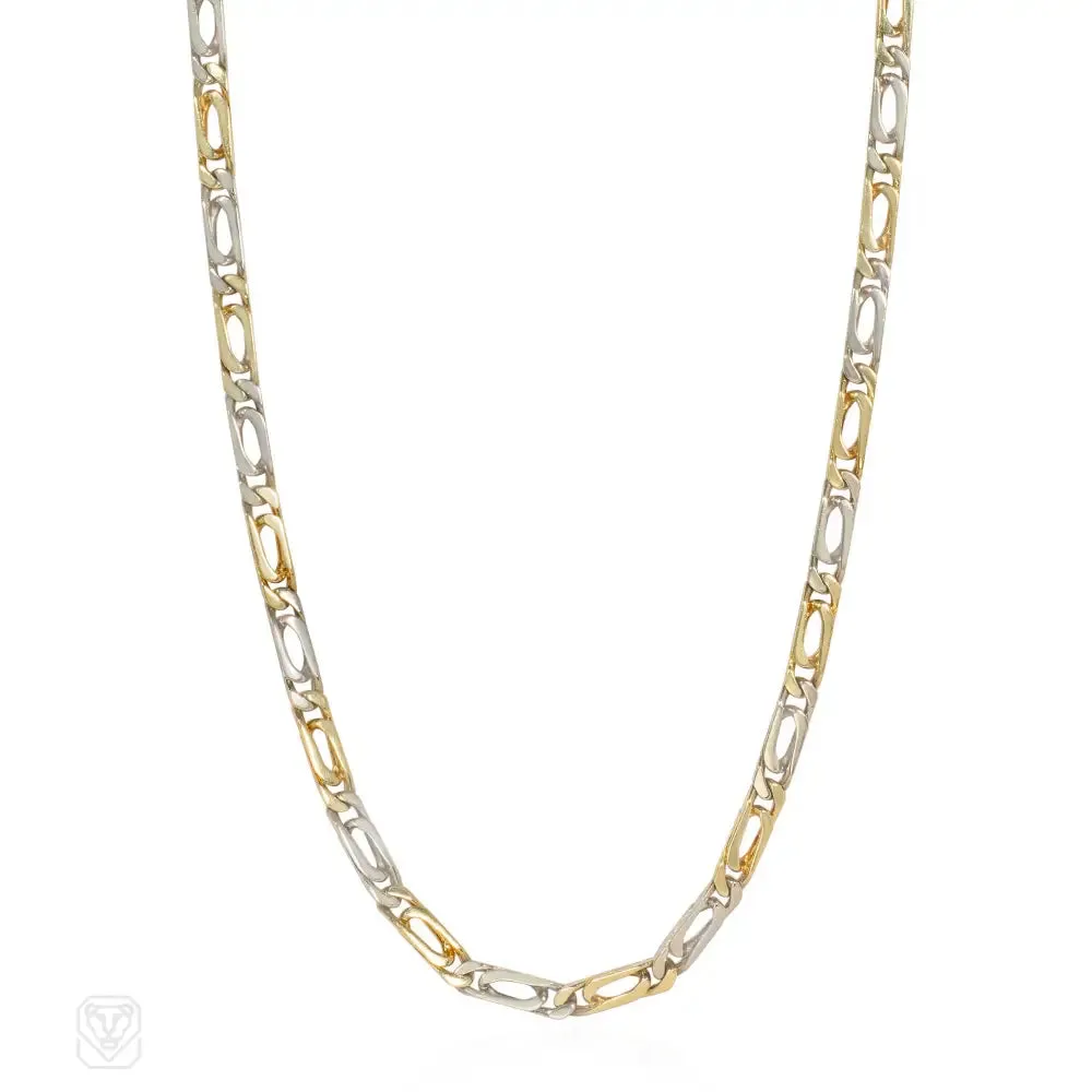 1970s Van Cleef & Arpels two-color gold necklace with detachable bracelet