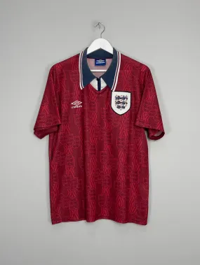 1994/95 ENGLAND AWAY SHIRT (L) UMBRO