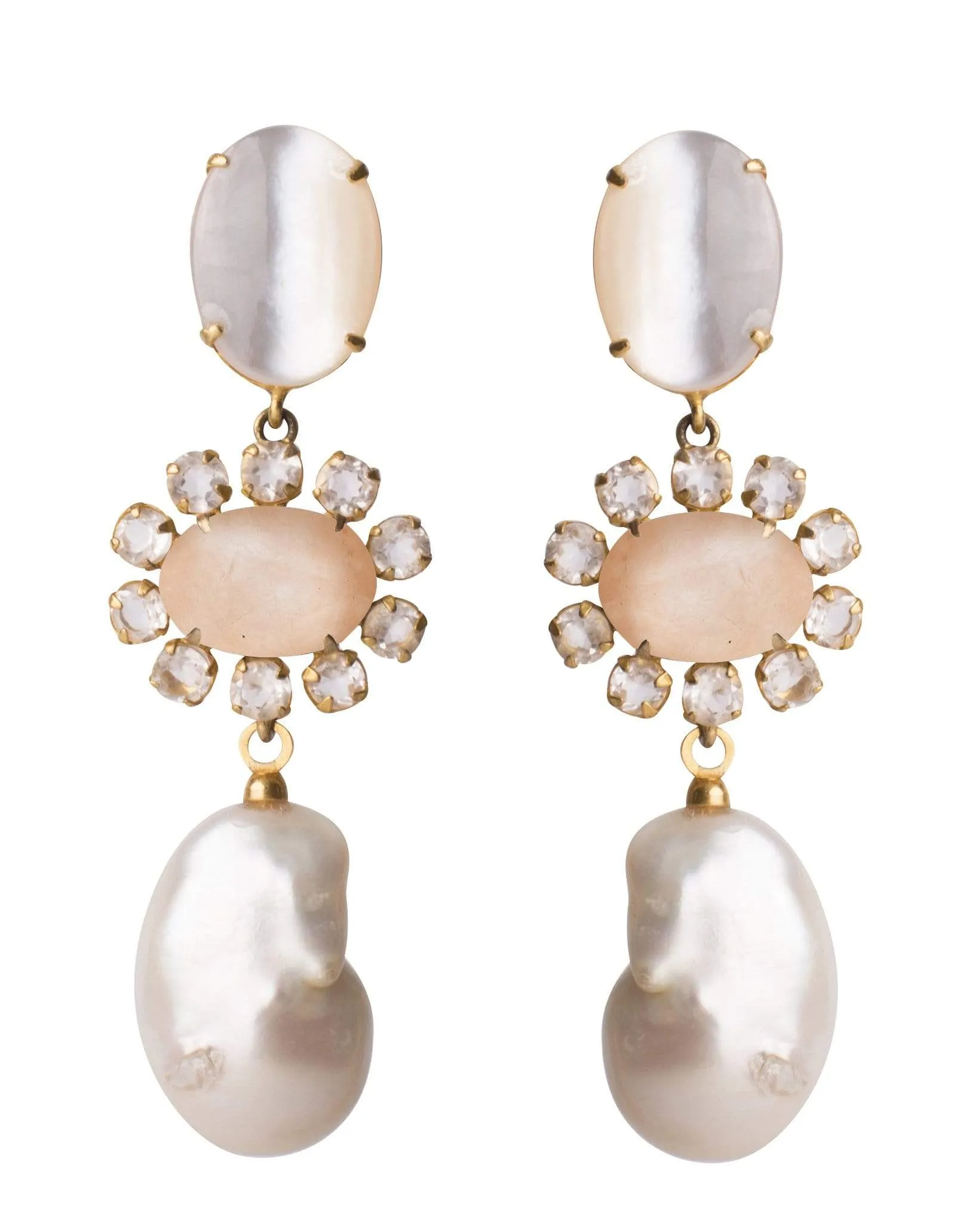 4-in-1 Mother of Pearl & Rose Quartz Earrings