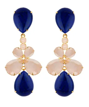 4-in-1 Rose Quartz and Lapis Earrings