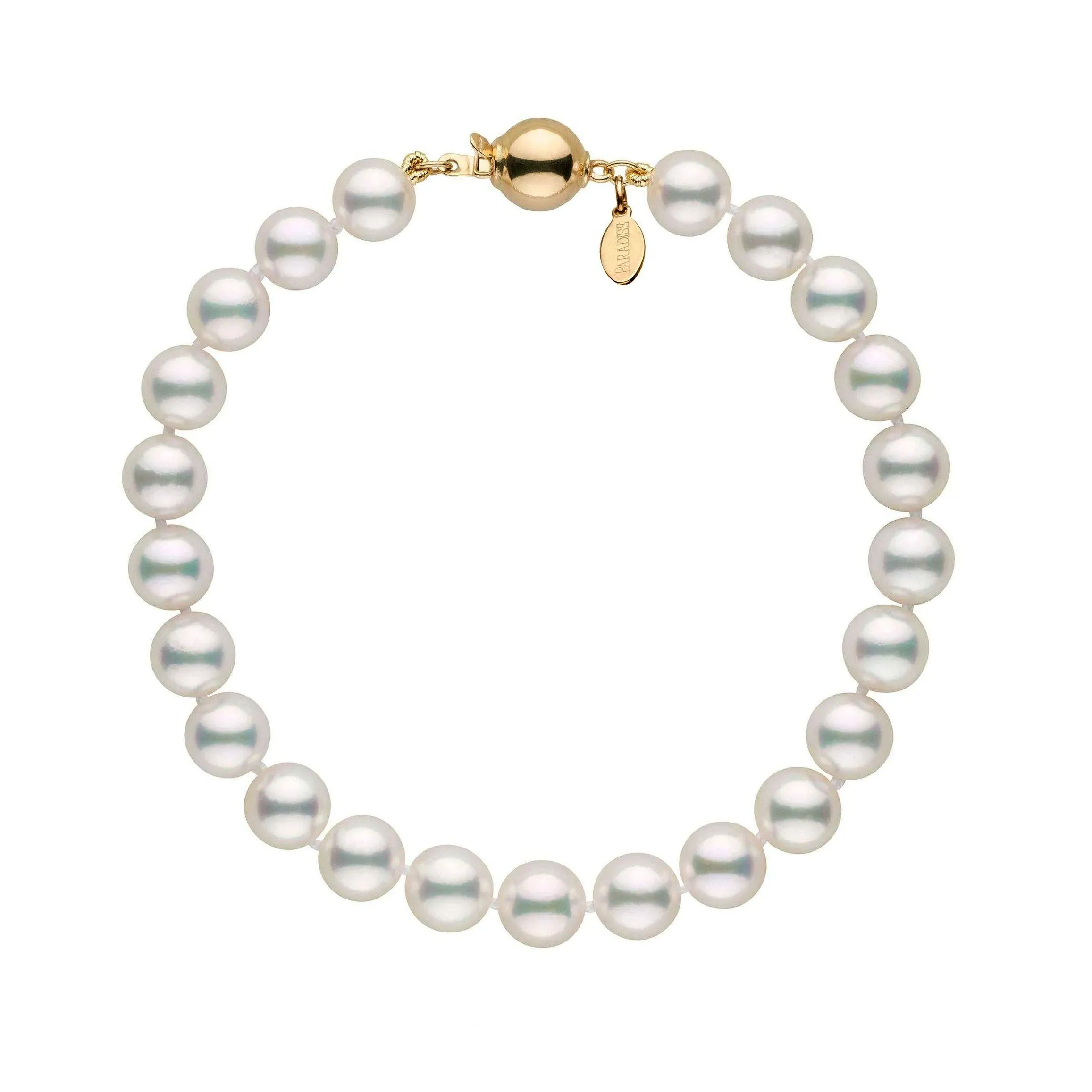 7.0-7.5 mm Natural White Hanadama Akoya Pearl Bracelet