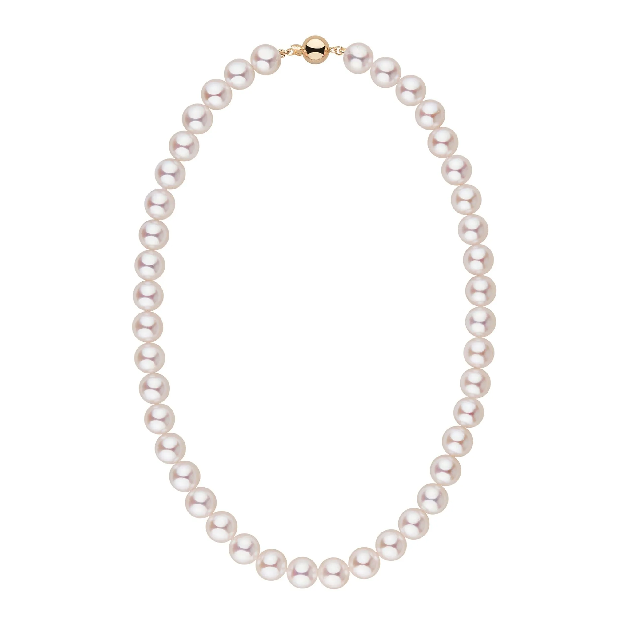 9.5-10.0 mm 18 Inch AAA Blush White Rose Tone Akoya Pearl Necklace