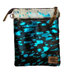 American Darling Cowhide & Metallic Turquoise Purse ADBGS153ACTRQ