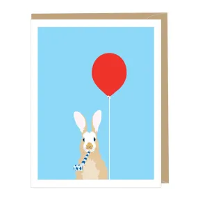 Balloon Rabbit Greeted Birthday Card