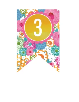 Banner Numbers | Flamingo Watercolor | UPRINT | Schoolgirl Style