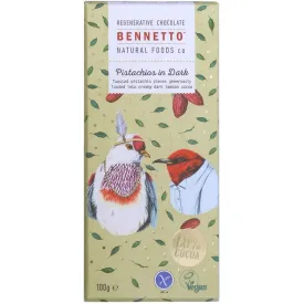 Bennetto Organic Dark Chocolate 100g - Pistachios