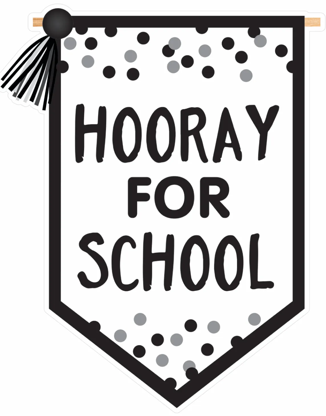 Black and White "Hooray for School" Banner | Just Teach | UPRINT | Schoolgirl Style