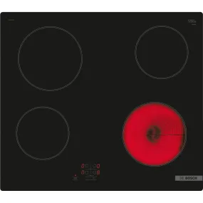 Bosch Series 2 60cm 4 Zone Built-In Electric Ceramic Hob - Black | PKE61RAA8B