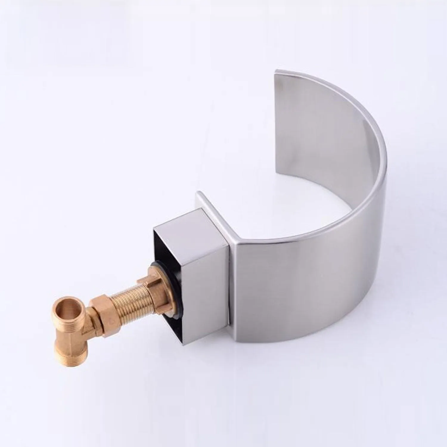 C Shaped Brass Waterfall Bathroom Tap