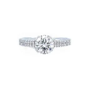 Classic 2 Row Shared Prong Diamond Engagement Ring