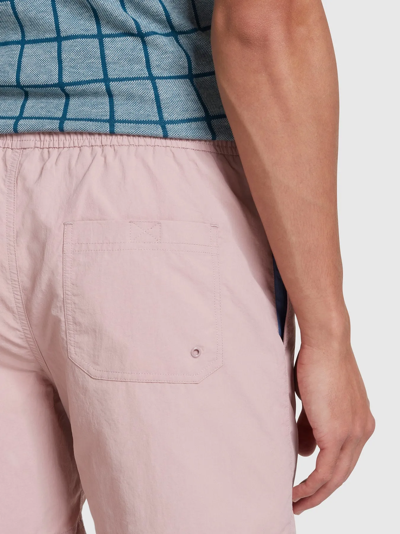 Colbert Regular Fit Plain Swim Shorts In Dark Pink