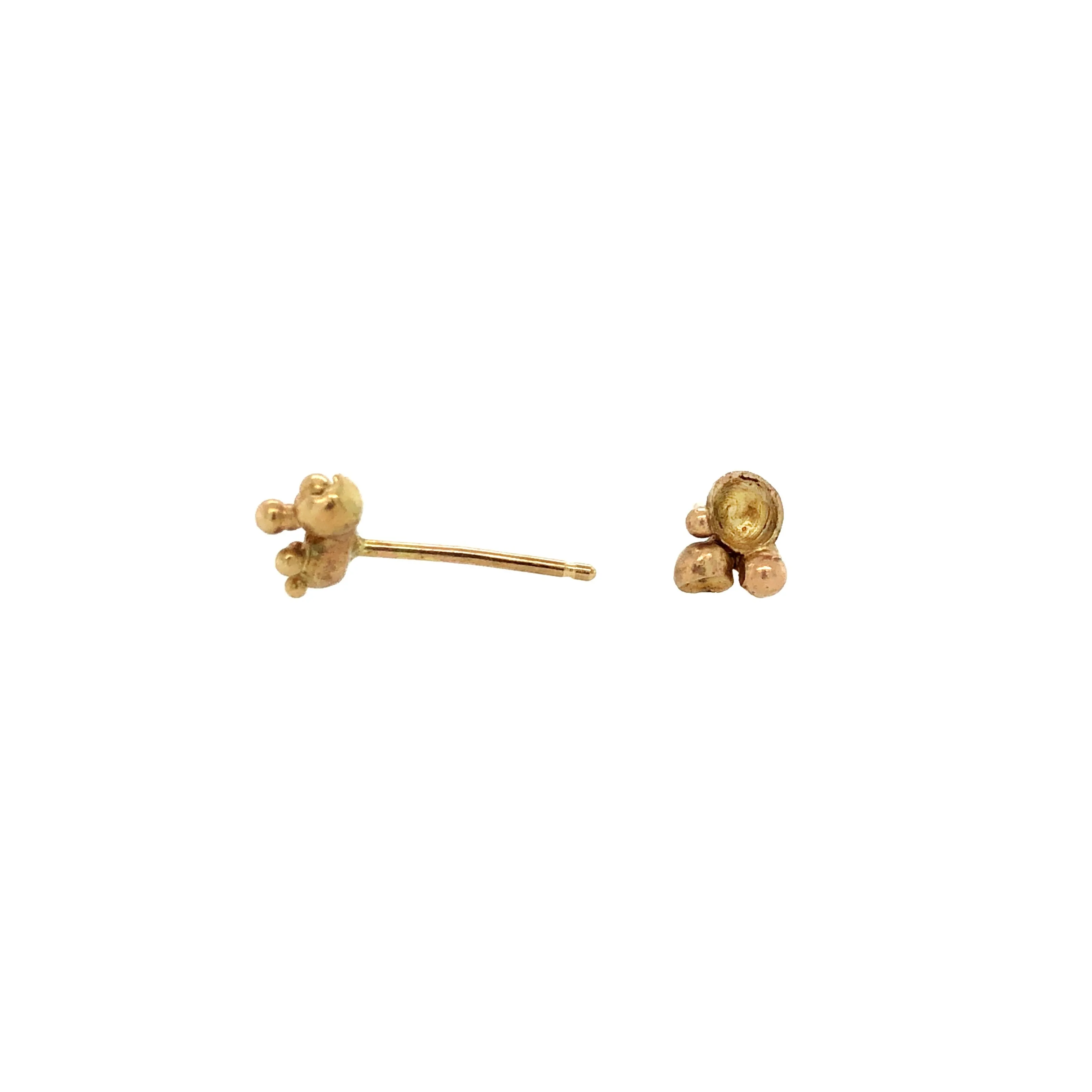 Cup Lichen Gold Studs - Virginia Sprague