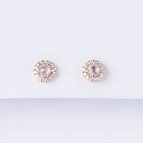 Diamond Slice Halo Stud Earrings