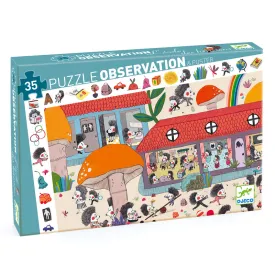 Djeco - Puzzle Observation 35pcs - Hedgehog School