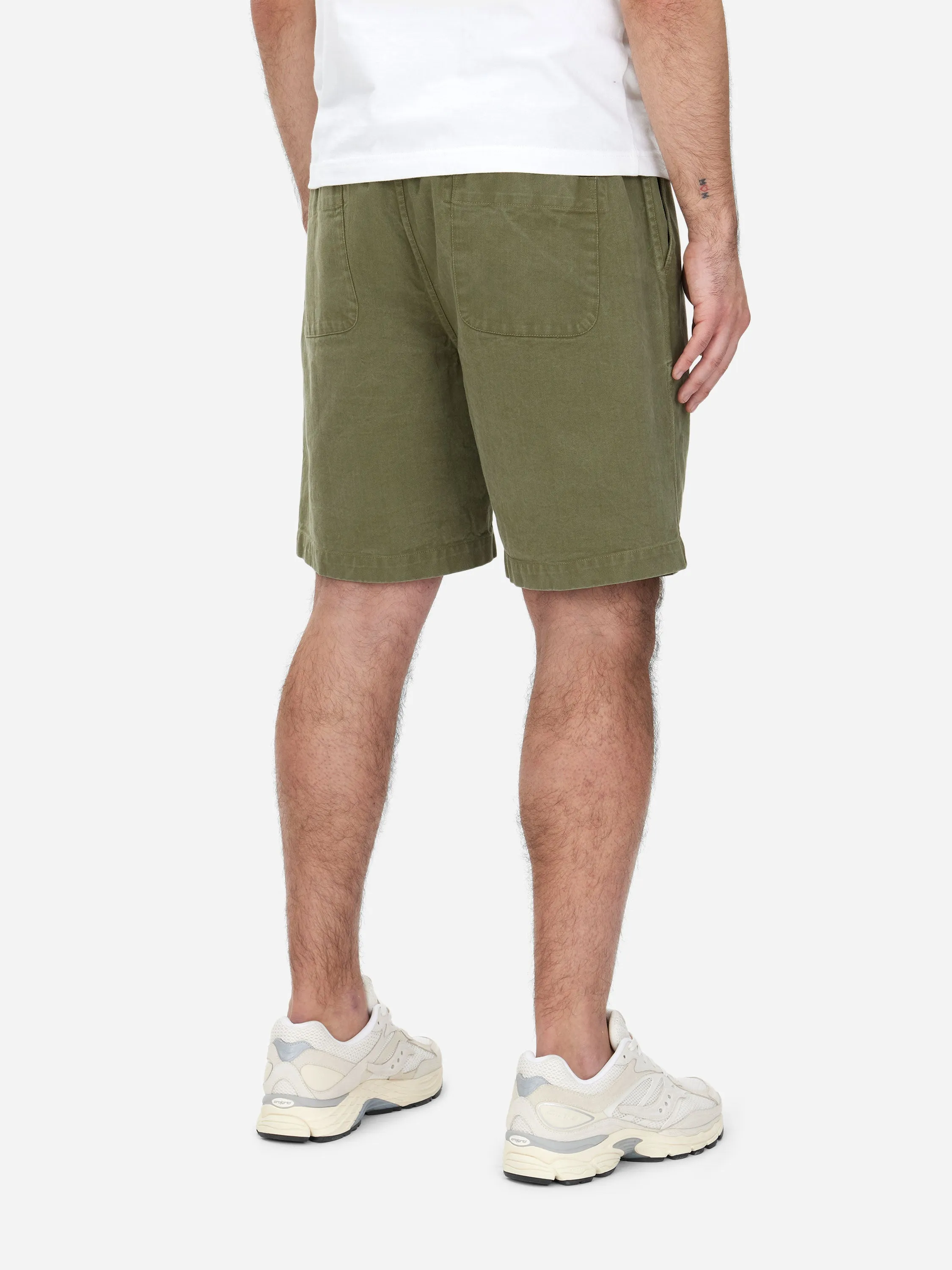 Drawstring Shorts ~ Olive Twill