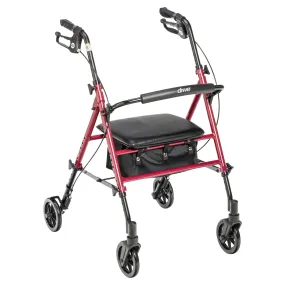 Drive Medical Adjustable Height Rollator Rolling Walker w/ 6" Wheels