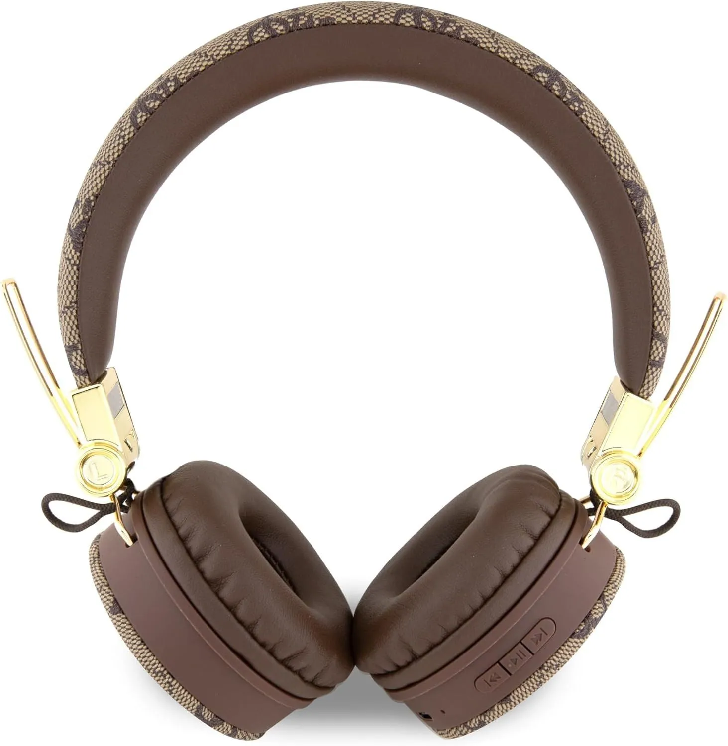 Guess Wireless Headphones 4G PU Leather with Metal Logo Brown - GUBH704GEMW