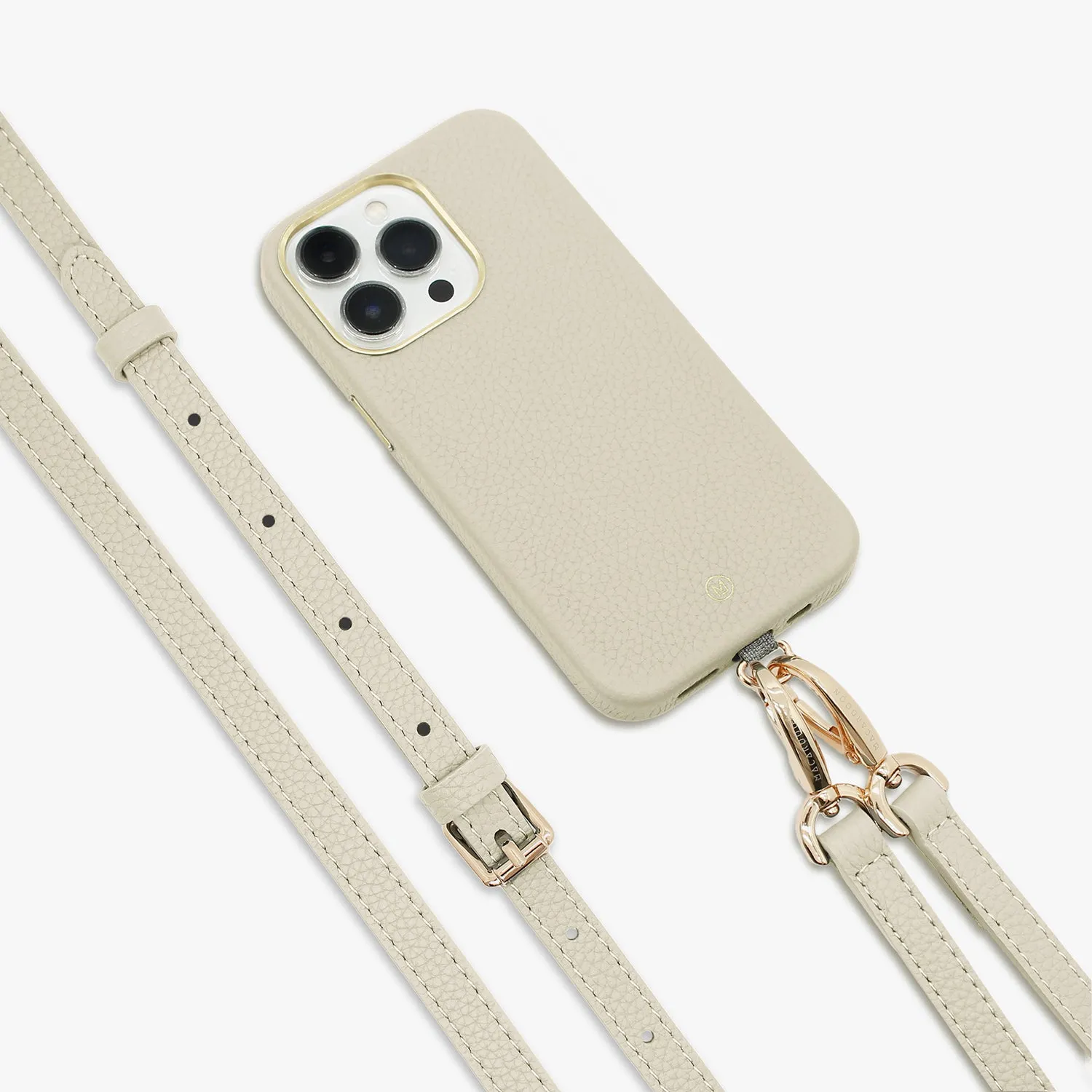 iPhone 16 Plus Leather MagSafe Case with Crossbody Leather Strap