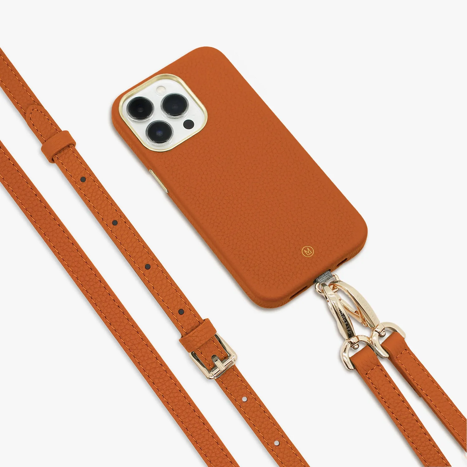 iPhone 16 Plus Leather MagSafe Case with Crossbody Leather Strap