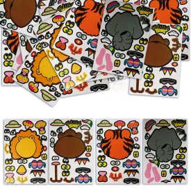 Kicko Make a Zoo Animal Sticker - Set of 36 Cute Stickers Scene for Birthday Treat, Goody