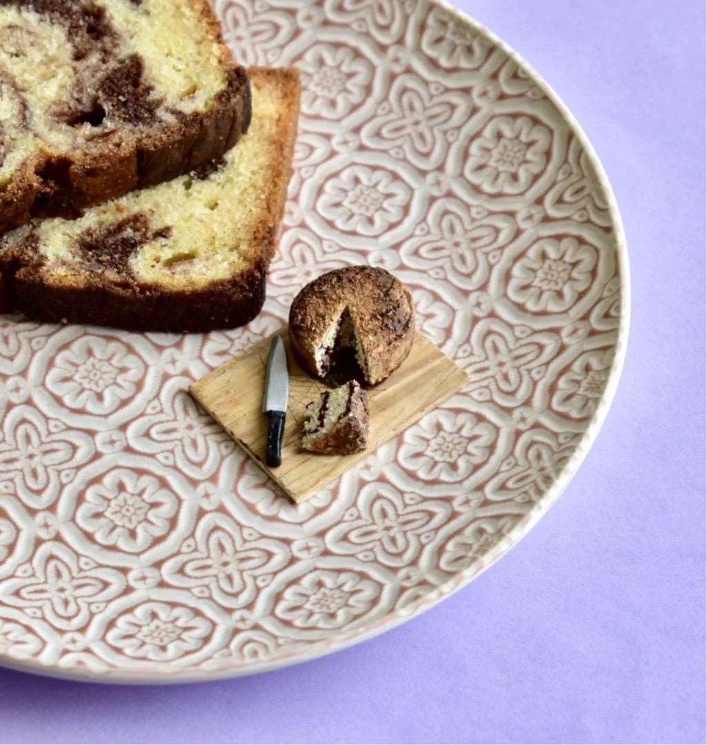 Marble Cake Slice Miniature  Food Magnet