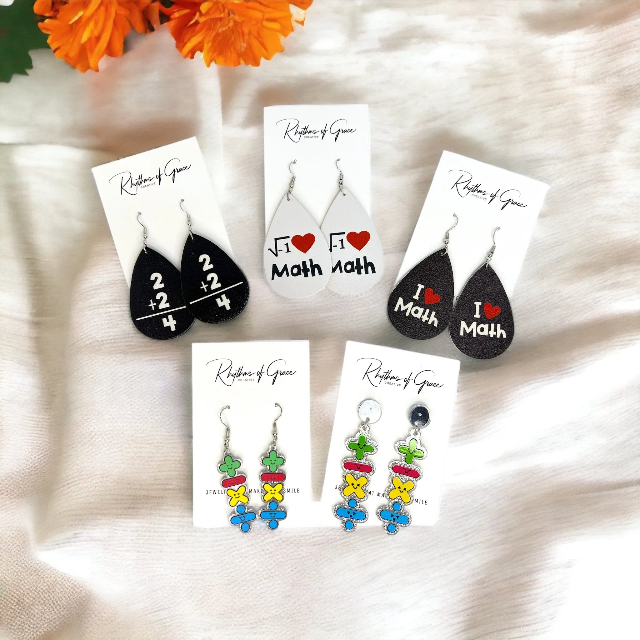 Math Teacher Earrings - STEM Earrings, Math Earrings