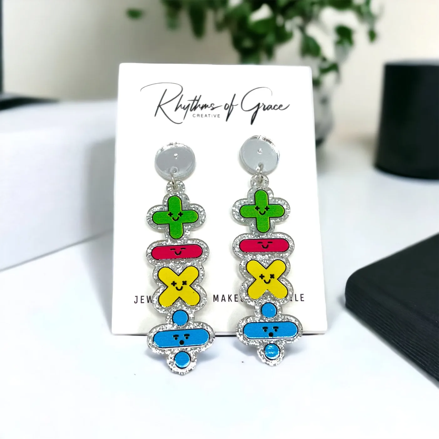 Math Teacher Earrings - STEM Earrings, Math Earrings