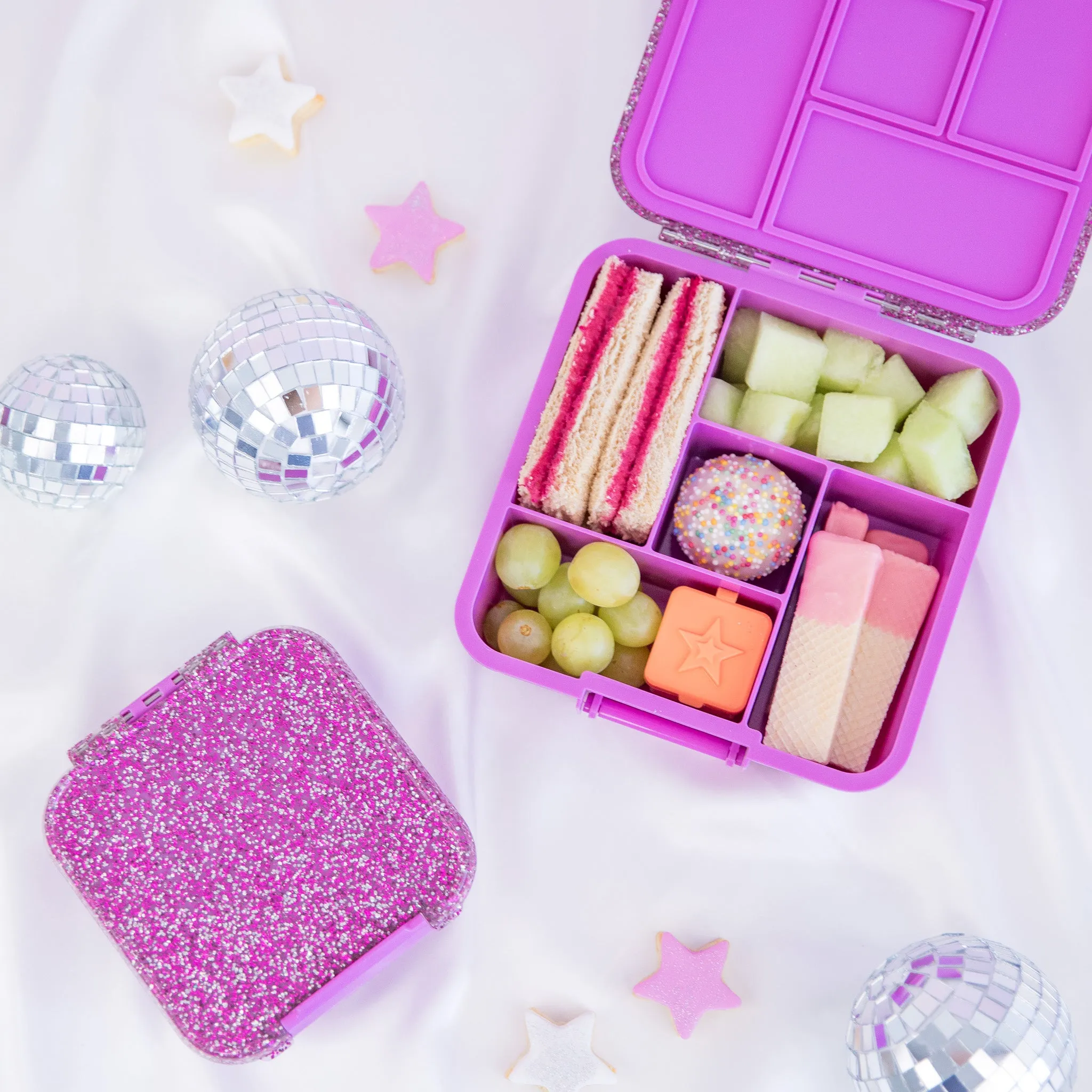 MontiiCo Bento Five Lunch Box - Magenta GLITTER