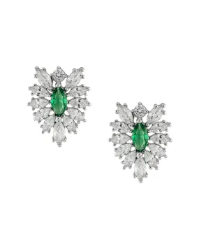 Pear CZ Cluster Earrings