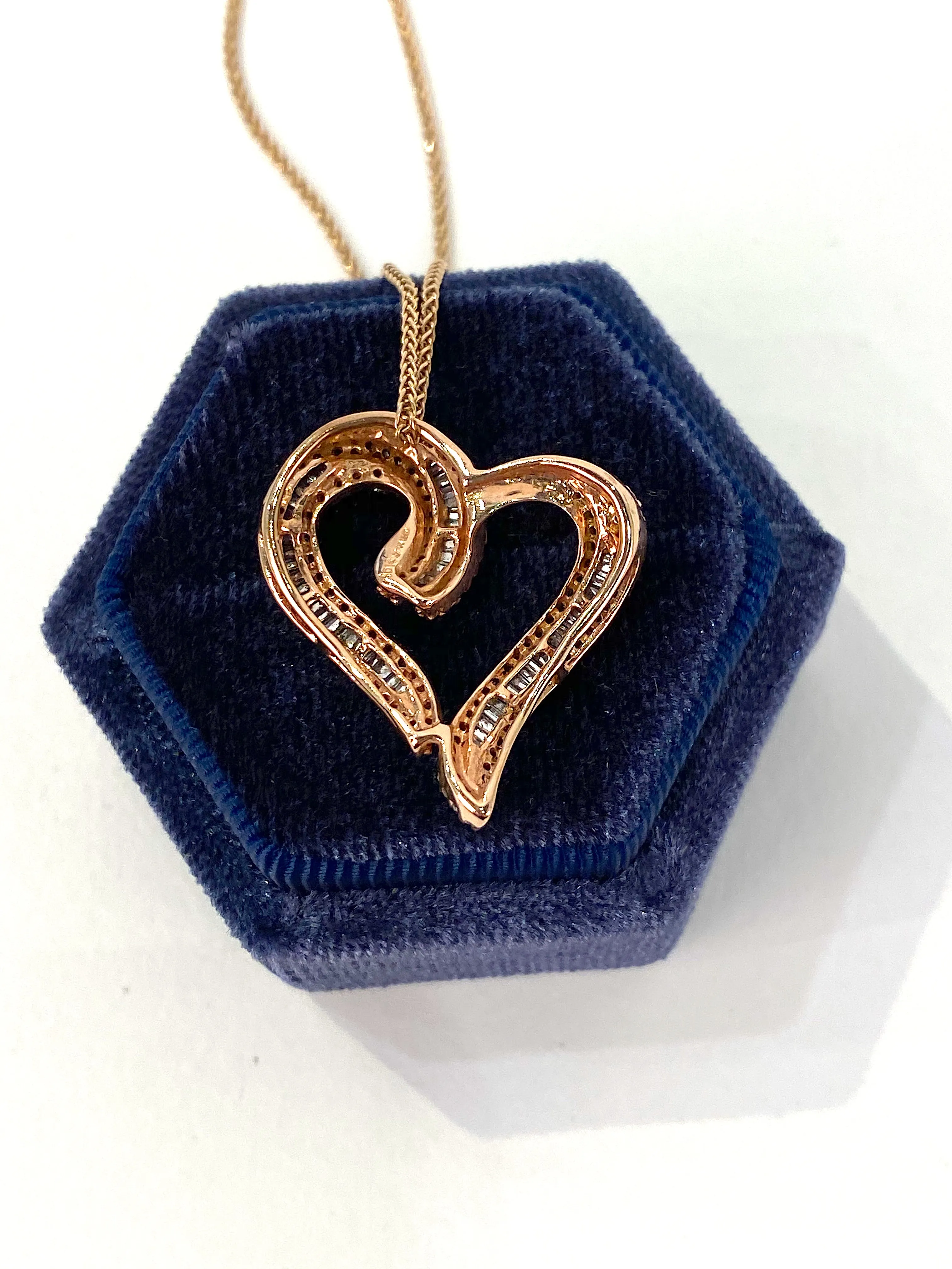 Rose Gold Diamond Heart Necklace