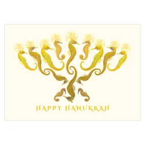 Seahorse Menorah Holiday Cards