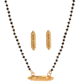 Sleek Mangalsutra With Earrings