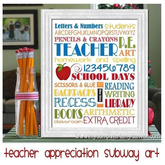 Teacher School Days Subway Art PRINTABLE